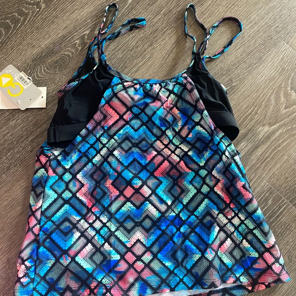 Go Gossip Tankini Swimsuit Top Swimwear Separates Small New 4/25 - Picture 2 of 3